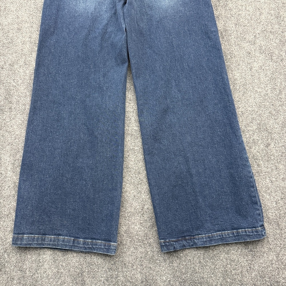 GAP Stride Wide Leg Jeans Womens 10R High Rise Dark Wash Stretch Denim Lillie - Picture 10 of 16
